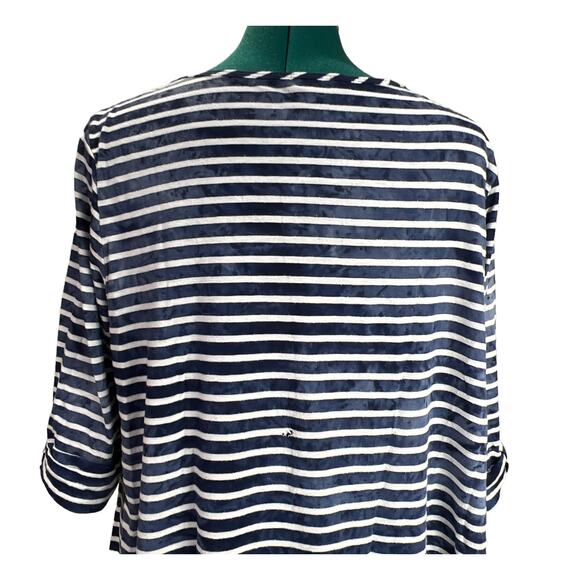 New Directions Woman Tie Dye 3/4 Sleeves Asymmetrical Tunic Plus Size 3X V-Neck - Picture 4 of 15